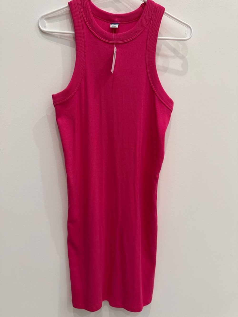 Old Navy Ribbed Tank Dress in Bright Pink